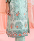 Womens Eid Pret Green Embroidered Cotton Satin Three Piece Suit